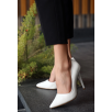 Hillar Beyaz Cilt Stiletto Ayakkabı Hillar Beyaz Cilt Stiletto Ayakkabı
