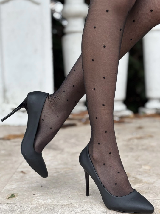 Hillar Siyah Saten Stiletto Ayakkabı Hillar Siyah Saten Stiletto Ayakkabı