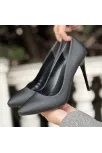 Hillar Siyah Saten Stiletto Ayakkabı Hillar Siyah Saten Stiletto Ayakkabı