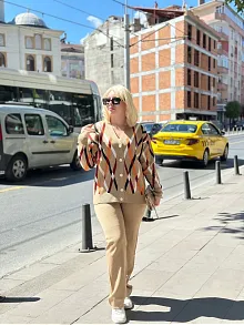 Hırka Pantolon Alt Üst Triko Takım Vizon