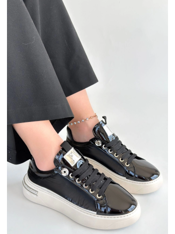 Hley Siyah Rugan Paraşüt Detaylı Bağcıklı Spor Ayakkabı Hley Siyah Rugan Paraşüt Detaylı Bağcıklı Spor Ayakkabı