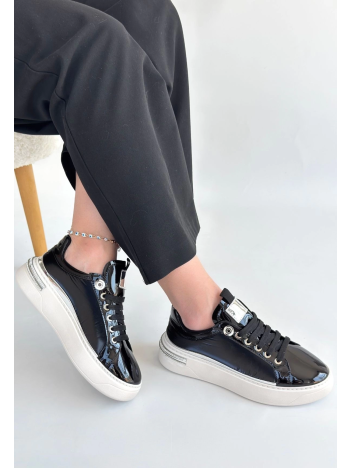 Hley Siyah Rugan Paraşüt Detaylı Bağcıklı Spor Ayakkabı Hley Siyah Rugan Paraşüt Detaylı Bağcıklı Spor Ayakkabı