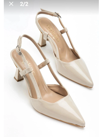 Hoost Bej Rugan Topuklu Ayakkabı