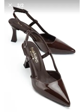 Hoost Kahverengi Rugan Topuklu Ayakkabı Hoost Kahverengi Rugan Topuklu Ayakkabı