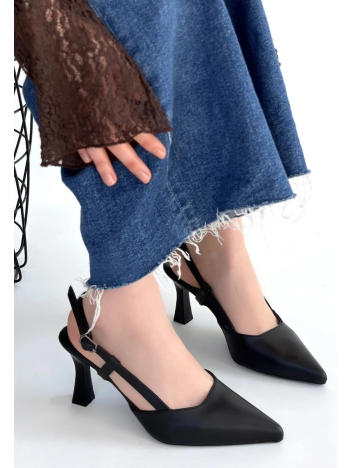 Hoost Siyah Cilt Topuklu Ayakkabı
