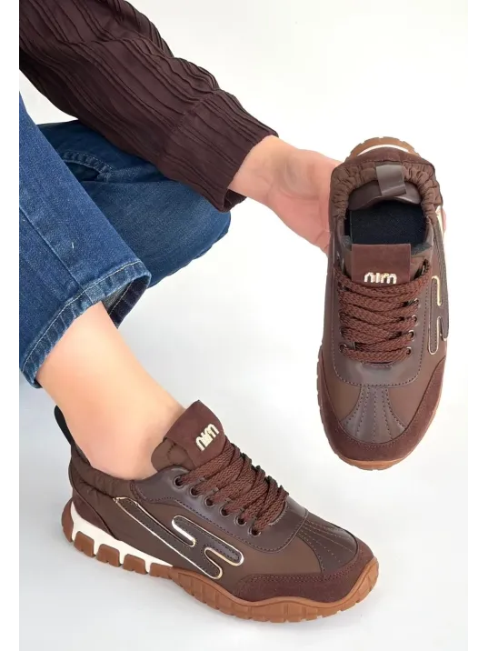 Huer Kahverengi Nubuk Bağcıklı Spor Ayakkabı