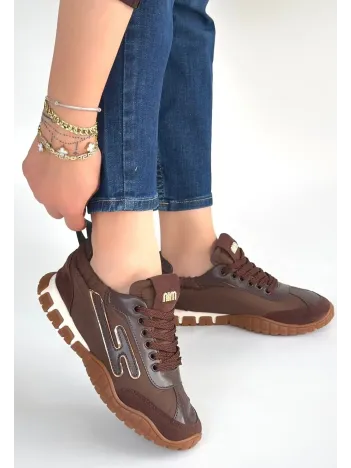 Huer Kahverengi Nubuk Bağcıklı Spor Ayakkabı
