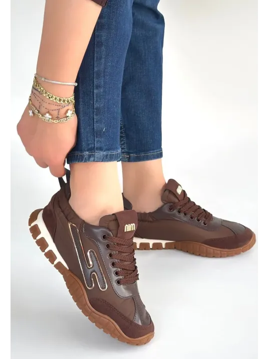 Huer Kahverengi Nubuk Bağcıklı Spor Ayakkabı