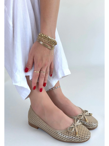 Icar Bej Cilt Babet Ayakkabı Icar Bej Cilt Babet Ayakkabı