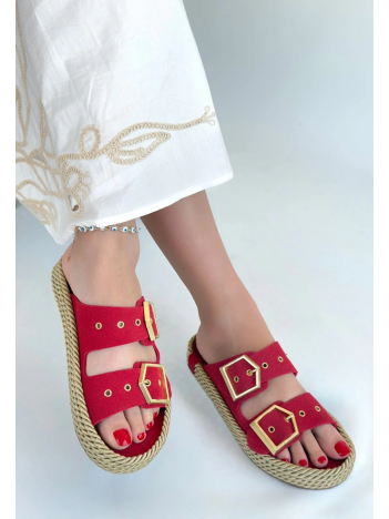 İces Kırmızı Nubuk Terlik İces Kırmızı Nubuk Terlik