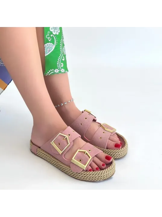 İces Pudra Nubuk Terlik