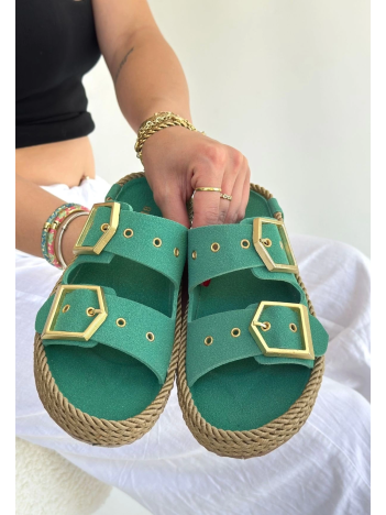 İces Yeşil Nubuk Terlik İces Yeşil Nubuk Terlik