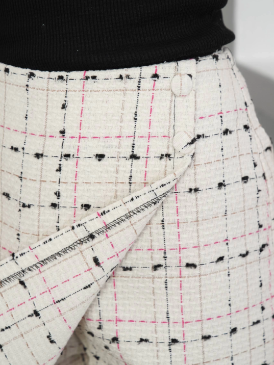 İki düğmeli şort etek beyaz h26414 İki düğmeli şort etek beyaz h26414