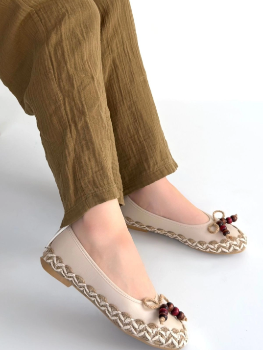 Ilwe Bej Cilt Babet Ayakkabı