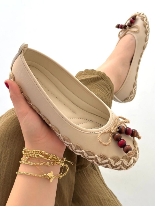 Ilwe Bej Cilt Babet Ayakkabı