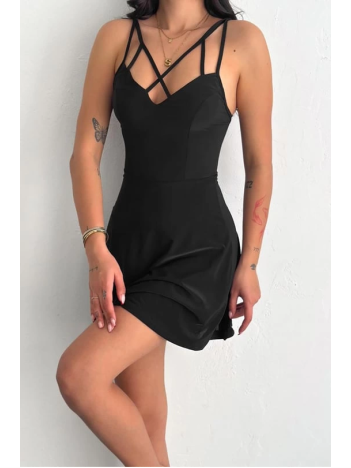 İnce çift askılı mini elbise