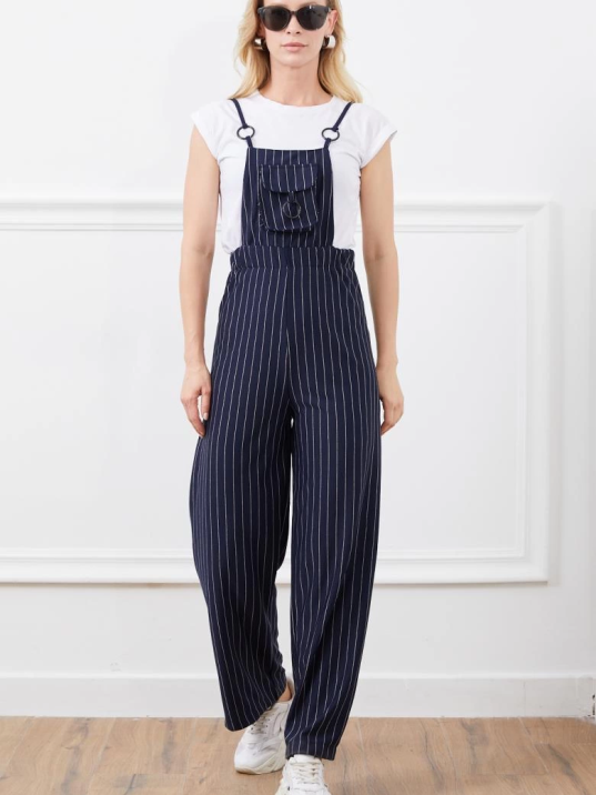 İp askılı beli lastikli tulum İp askılı beli lastikli tulum