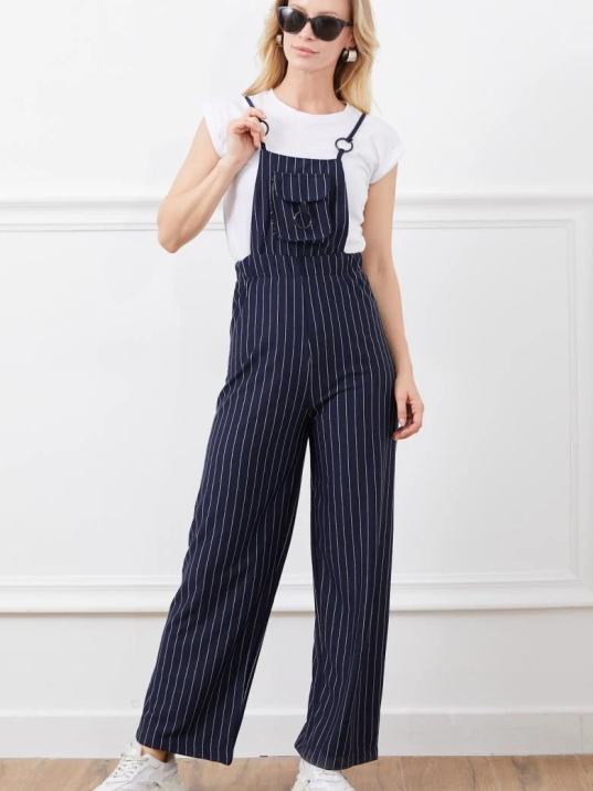 İp askılı beli lastikli tulum İp askılı beli lastikli tulum