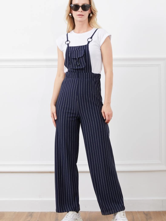 İp askılı beli lastikli tulum İp askılı beli lastikli tulum