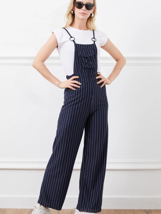 İp askılı beli lastikli tulum İp askılı beli lastikli tulum