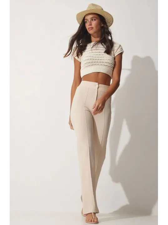 İthal Krep Kumaş Palazzo Pantolon İthal Krep Kumaş Palazzo Pantolon