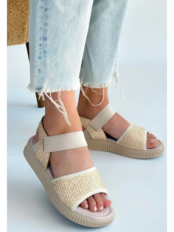 Jake Bej Hasır Cilt Sandalet Jake Bej Hasır Cilt Sandalet
