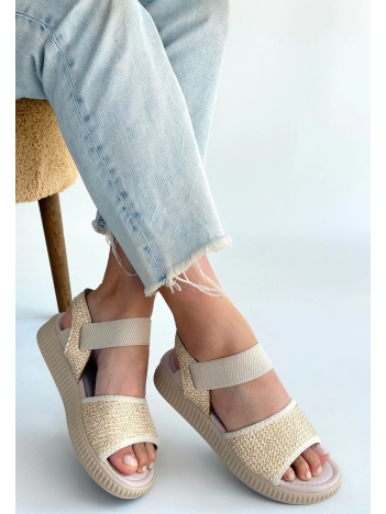 Jake Bej Hasır Cilt Sandalet Jake Bej Hasır Cilt Sandalet