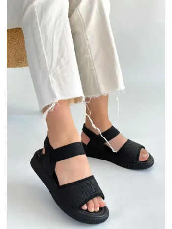 Jake Siyah Hasır Cilt Sandalet Jake Siyah Hasır Cilt Sandalet