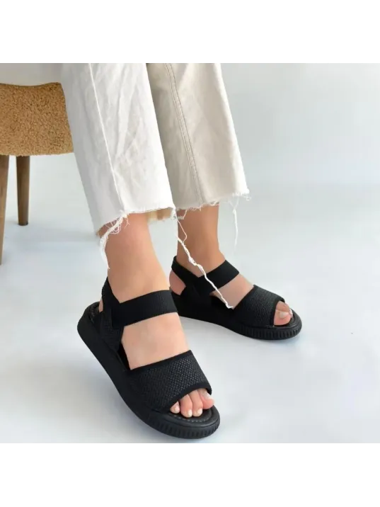 Jake Siyah Hasır Cilt Sandalet Jake Siyah Hasır Cilt Sandalet