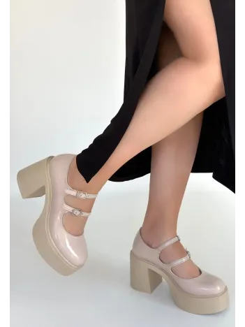 Jarlo Bej Rugan Dolgu Topuk Ayakkabı