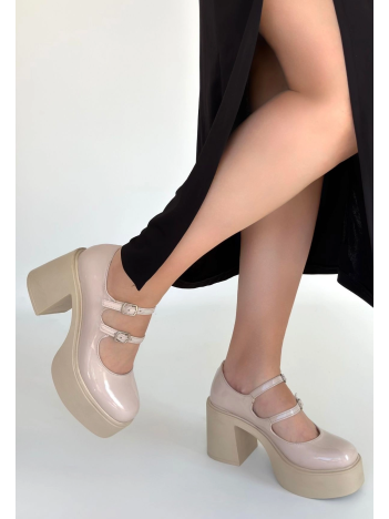 Jarlo Bej Rugan Dolgu Topuk Ayakkabı