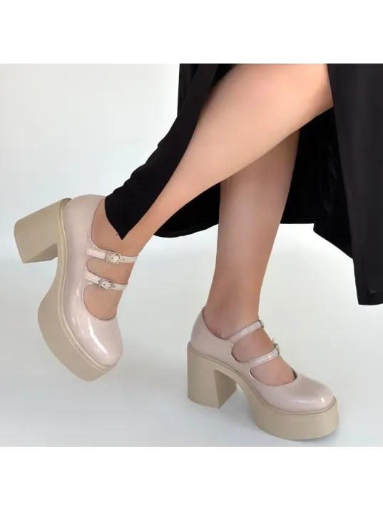 Jarlo Bej Rugan Dolgu Topuk Ayakkabı