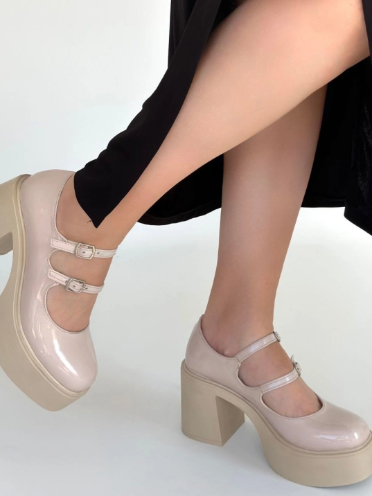 Jarlo Bej Rugan Dolgu Topuk Ayakkabı