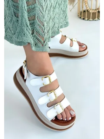 Jatay Beyaz Cilt Sandalet