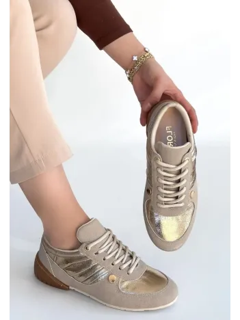 Jawen Bej Nubuk Gold Detaylı Spor Ayakkabı Jawen Bej Nubuk Gold Detaylı Spor Ayakkabı