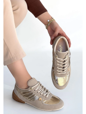 Jawen Bej Nubuk Gold Detaylı Spor Ayakkabı Jawen Bej Nubuk Gold Detaylı Spor Ayakkabı
