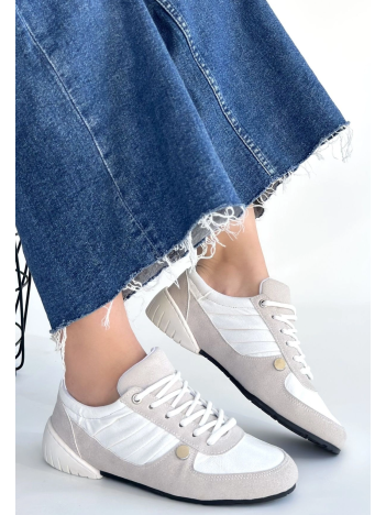 Jawen Gri Nubuk Beyaz Detaylı Spor Ayakkabı