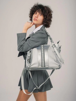 Jaxe Gri Cilt Omuz Çantası