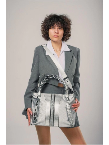 Jaxe Gri Cilt Omuz Çantası