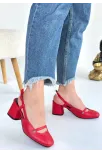 Jecci Kırmızı Cilt Topuklu Ayakkabı Jecci Kırmızı Cilt Topuklu Ayakkabı