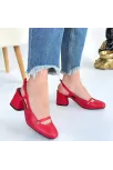 Jecci Kırmızı Cilt Topuklu Ayakkabı Jecci Kırmızı Cilt Topuklu Ayakkabı