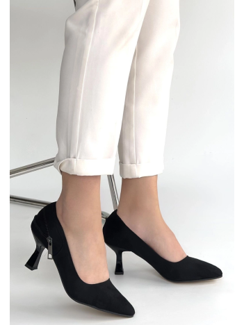 Jedi Siyah Süet Topuklu Ayakkabı