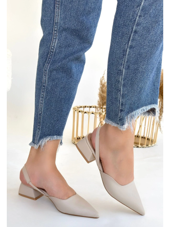 Jenti Bej Cilt Topuklu Ayakkabı Jenti Bej Cilt Topuklu Ayakkabı