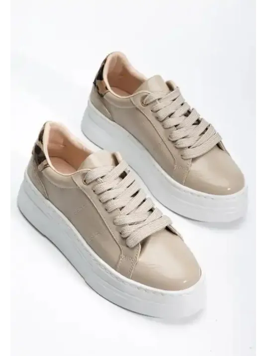 Jetan Bej Rugan Bağcıklı Spor Ayakkabı