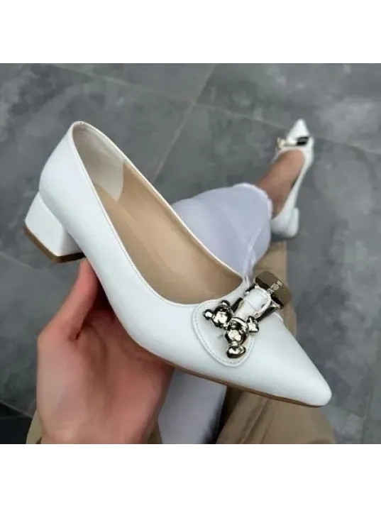 Jies Beyaz Topuklu Ayakkabı Jies Beyaz Topuklu Ayakkabı