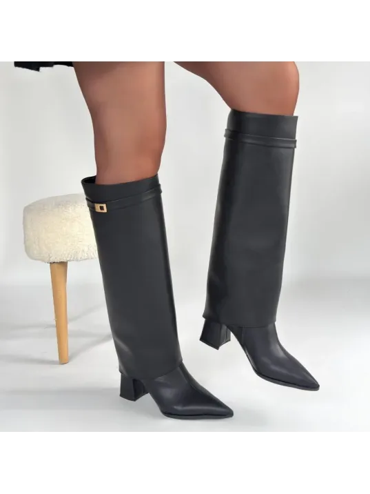 Jike Siyah Cilt Tak Çıkar Çizme Jike Siyah Cilt Tak Çıkar Çizme