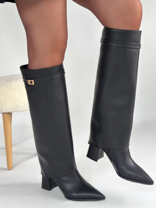 Jike Siyah Cilt Tak Çıkar Çizme Jike Siyah Cilt Tak Çıkar Çizme