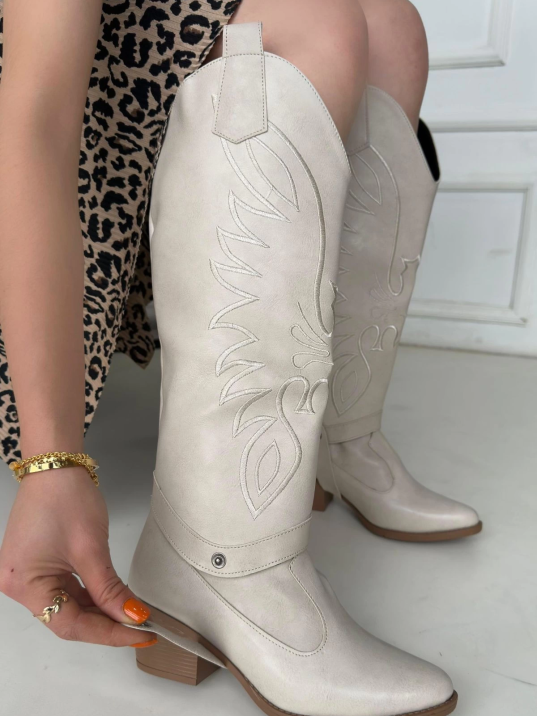 Jilla Bej Cilt Tak Çıkar Topuklu Bot Ve Çizme Jilla Bej Cilt Tak Çıkar Topuklu Bot Ve Çizme