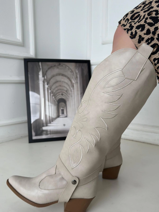 Jilla Bej Cilt Tak Çıkar Topuklu Bot Ve Çizme Jilla Bej Cilt Tak Çıkar Topuklu Bot Ve Çizme