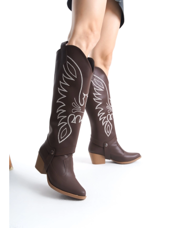 Jilla Kahverengi Cilt Tak Çıkar Topuklu Bot Ve Çizme Jilla Kahverengi Cilt Tak Çıkar Topuklu Bot Ve Çizme